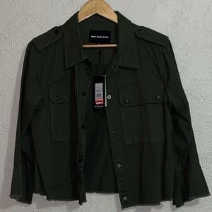 NWT Whowhatwear Ruffle Bell Sleeve Utility Jacket